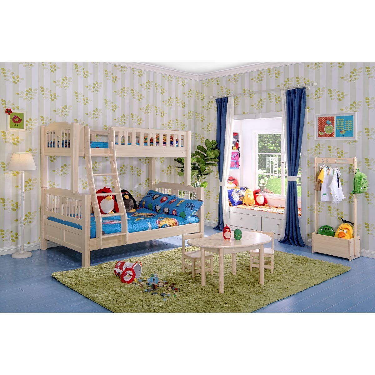 sampo 松堡王国 松木双层儿童床(上铺190*90cm 下铺190*120cm)