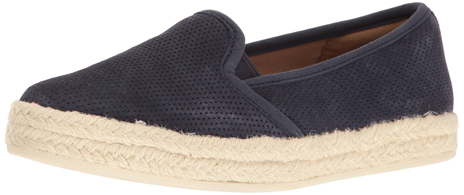 clarks 其乐 azella theoni女士真皮黄麻底一脚蹬