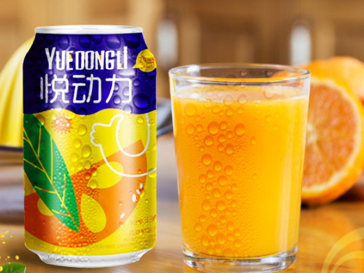 悦动力 清爽橙味汽水 330ml*24罐 整箱