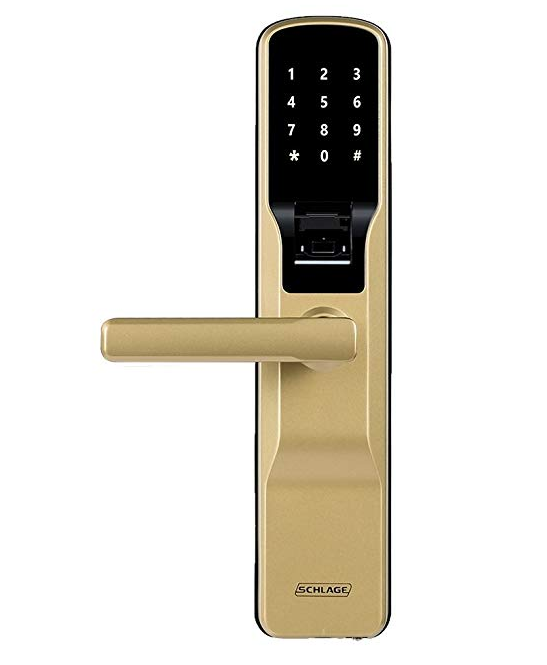 中亚prime会员 schlage 美国西勒奇 智能密码锁指纹锁 se1201 时尚金