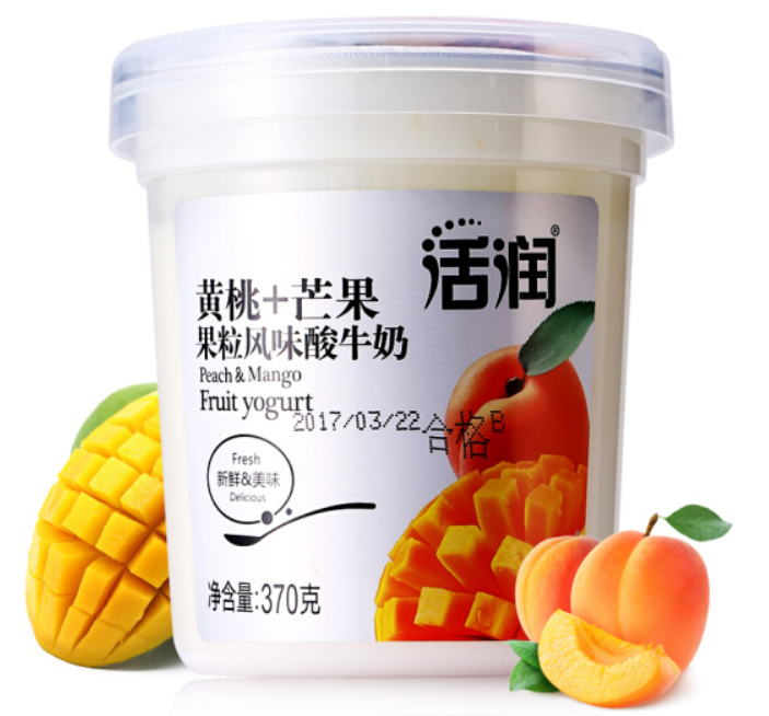 活润 新希望大果粒 黄桃 芒果风味酸奶 370g5.75元