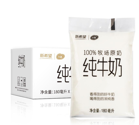 新希望牧场原奶新鲜纯牛奶180ml12袋